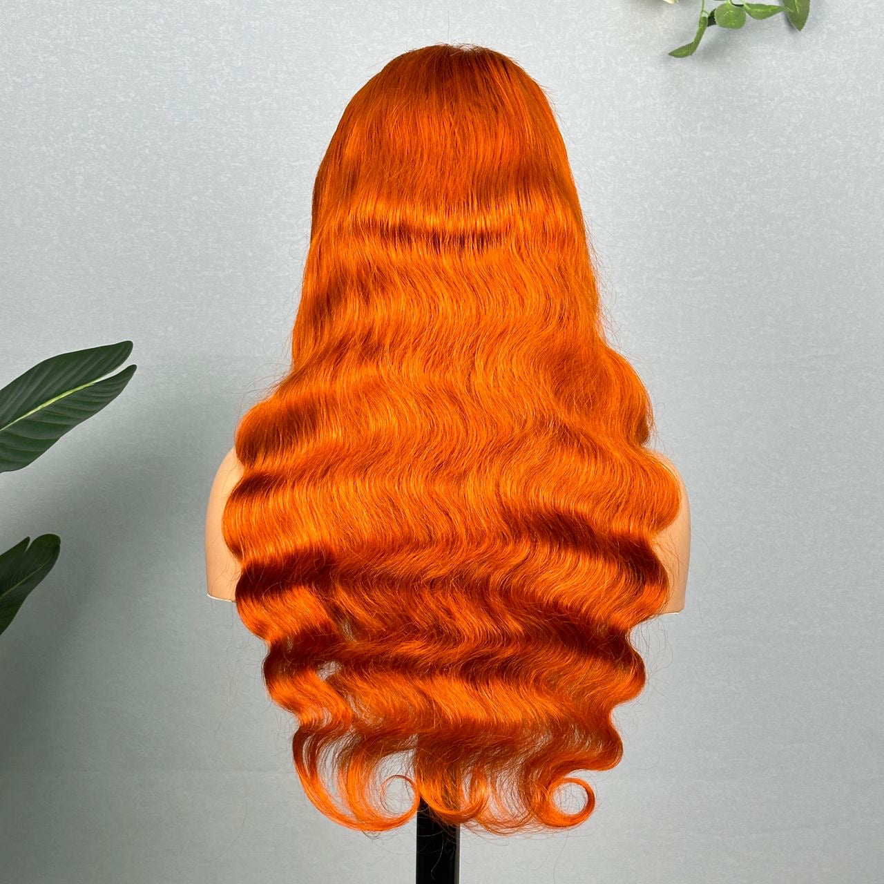 ginger orange 24 inches wavy human hair wigs 100% real hair phiona royal collections