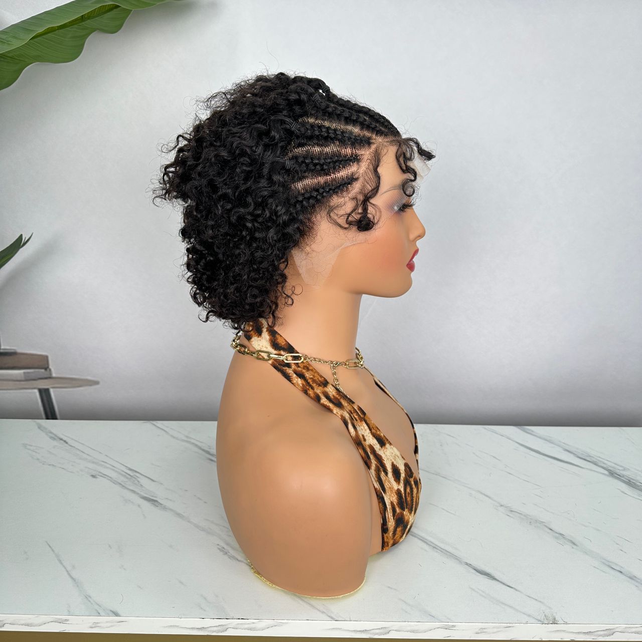 CORNROW CURLY WIG 10 INCHES