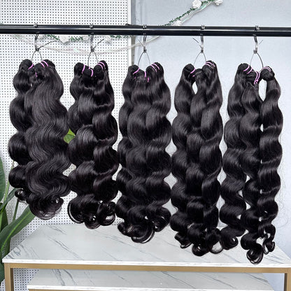 75 inches wavy weft extentions 100% ægte hår