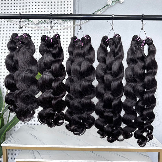 75 inches wavy weft extentions 100% ægte hår