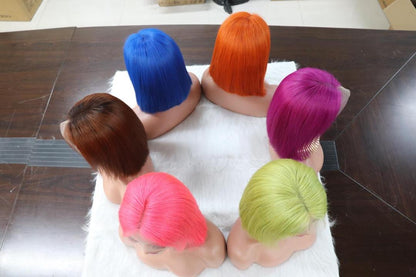 13*4 full frontal color bob wigs