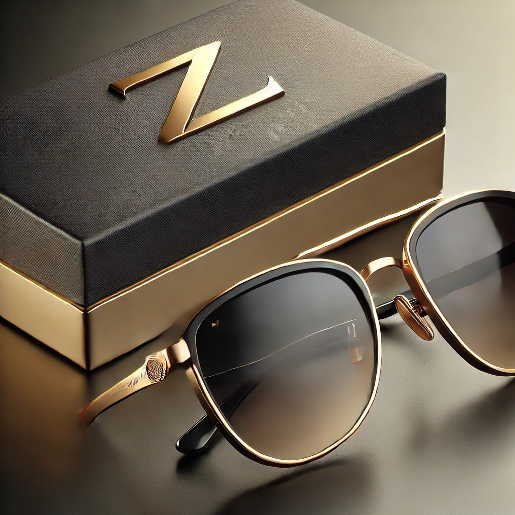 Z Golden Sunglasses featuring sleek dark shades. These premium sunglasses offer superior UV protection and a luxurious golden frame, perfect for a bold, look. Elevate your eyewear game with Z Golden – where fashion meets function."